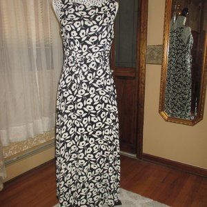 Vintage 90' Ann Taylor Maxi Dress.  B&W.